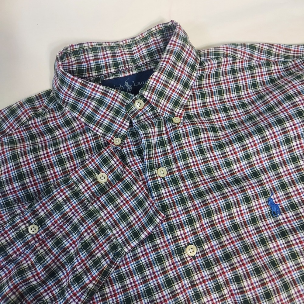 Ralph Lauren Blake Men's Plaid Button Down Shirt Long‎ Sleeve Cotton Size M
